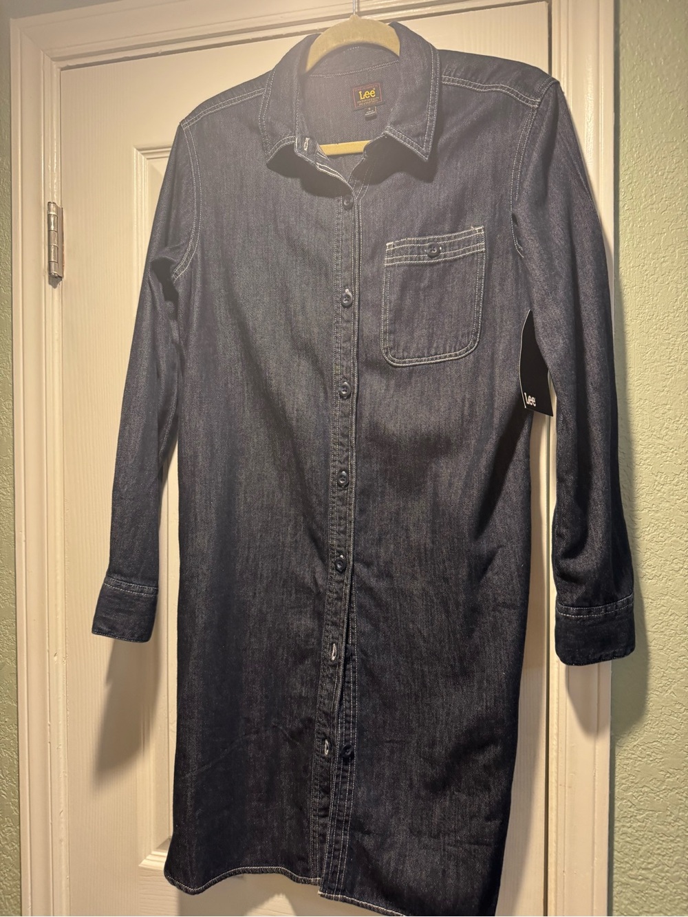 Lee Women's Dark Indigo Denim Midi Shirt Dress